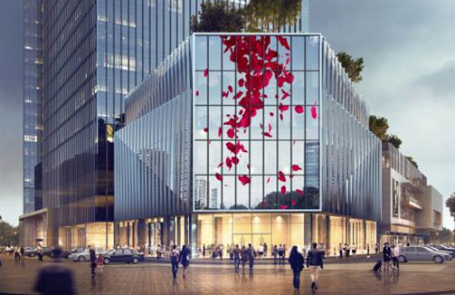 led玻璃貼膜屏案例