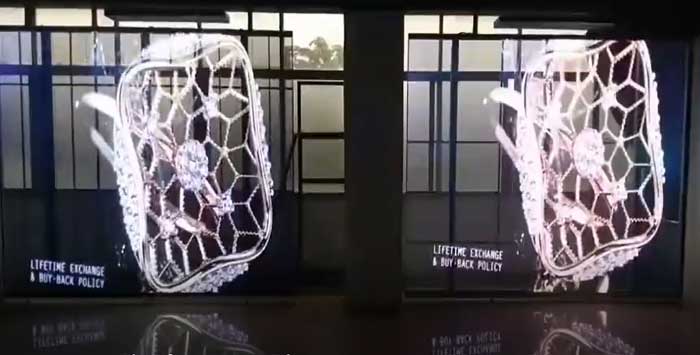 led透明屏珠寶案例
