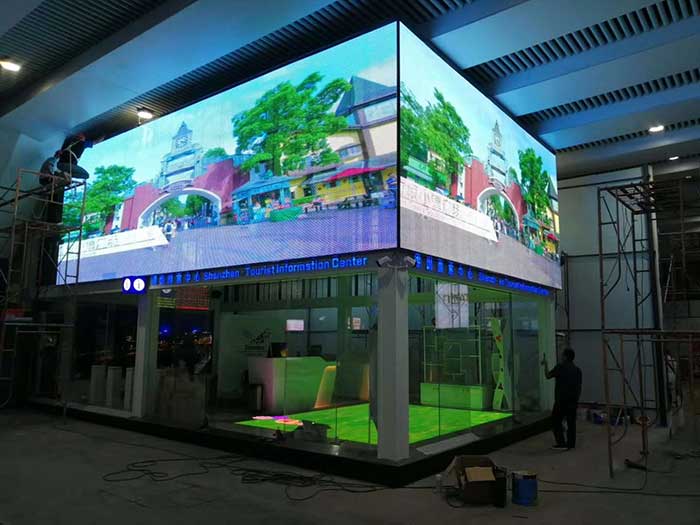 led玻璃屏門店墻體應用案例